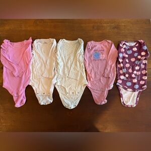 Pink and Cream Baby One Pieces Bundle
